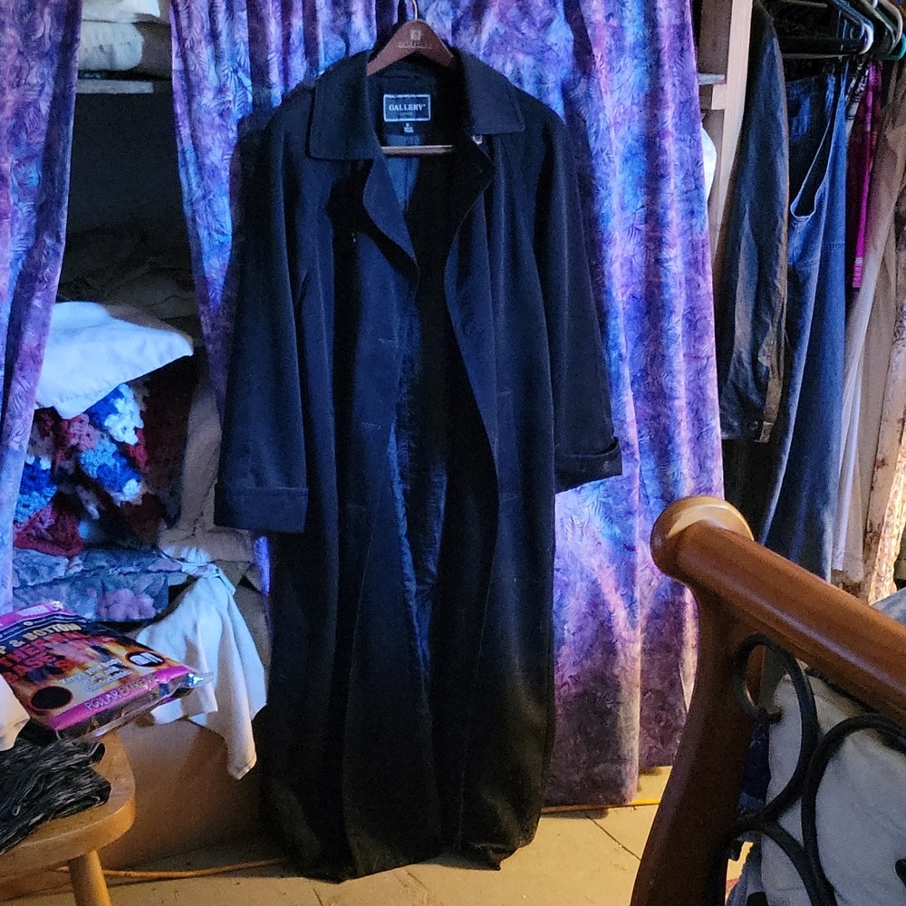 Gallery,Ladies Trench Dress Coat,Black, 6(S-M),Nordstrom Wooden Dress hanger Inc